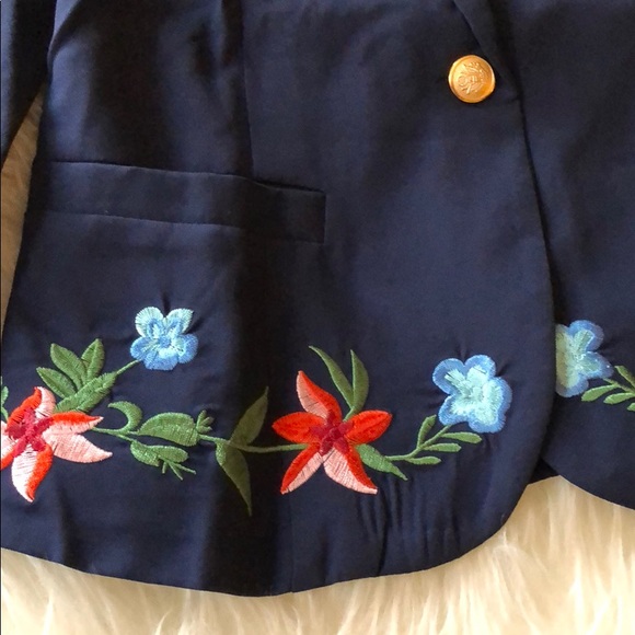 NAVY FLORAL BLAZER - Picture 5 of 7